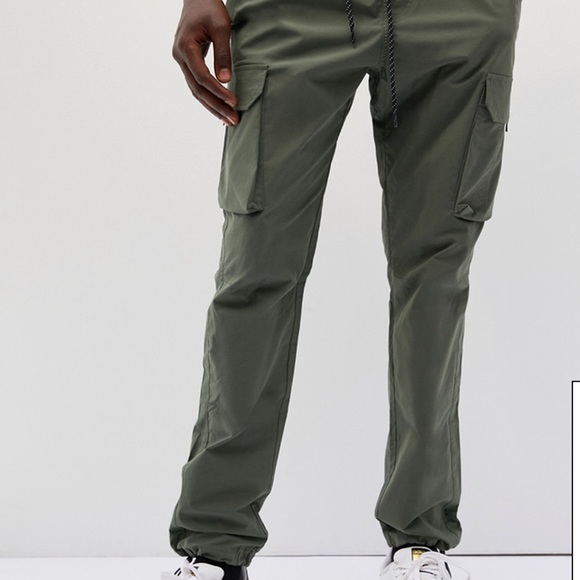 PacSun Pants Pacsun Mens Utility Nylon Slim Army Green Cargo Pants
